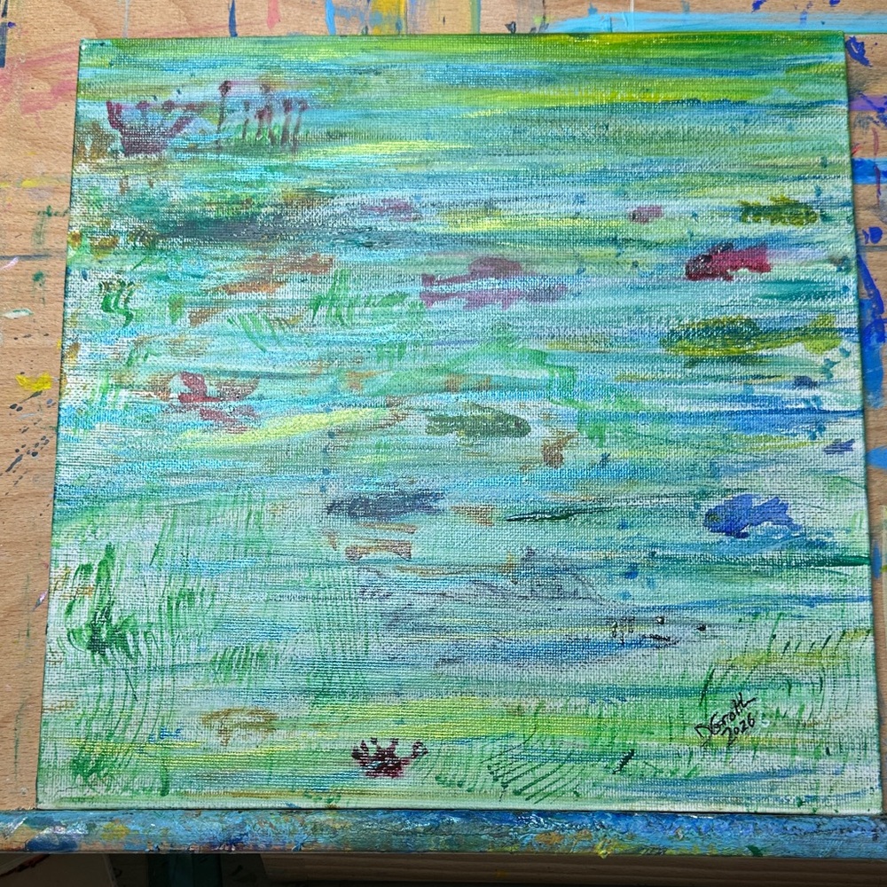 Serene Green and Blue Abstract Canvas Art